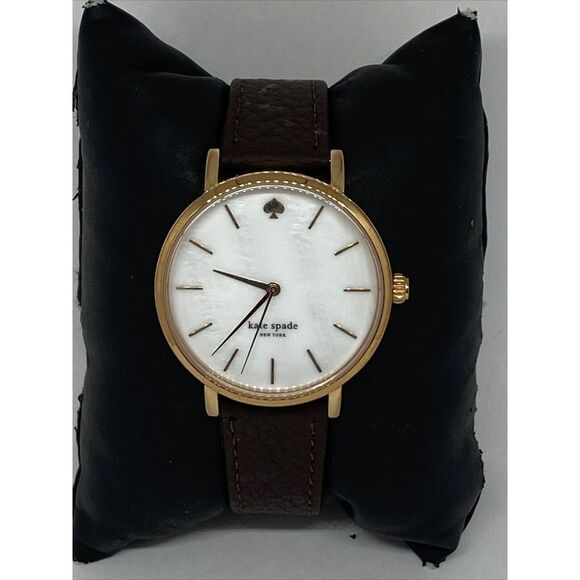 Kate Spade New York Gramercy 0003 Womens Brown Leather Analog Watch WFH135